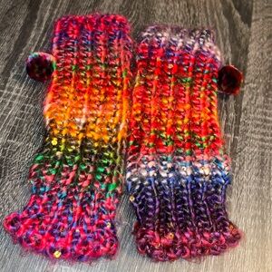 Vibrant Knit Fingerless Gloves